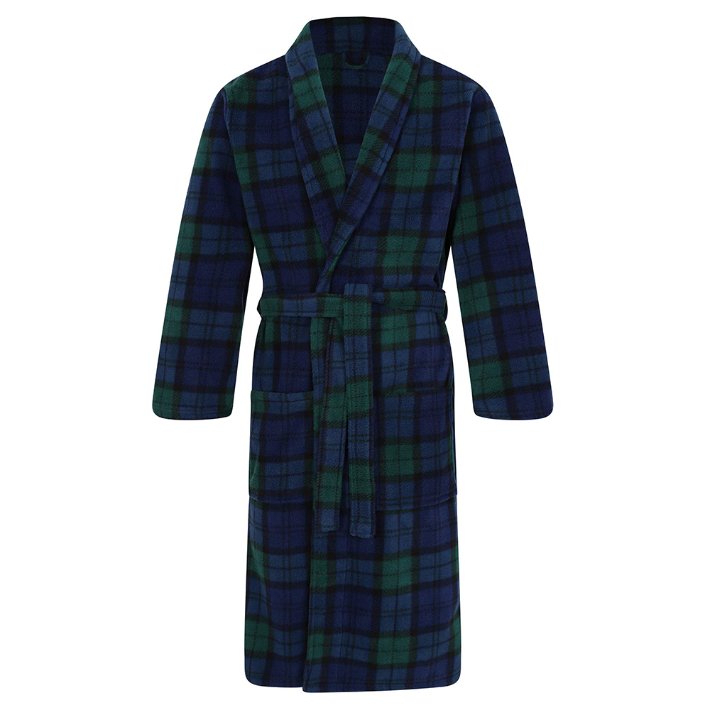 Men Printed Polar Fleece Robe